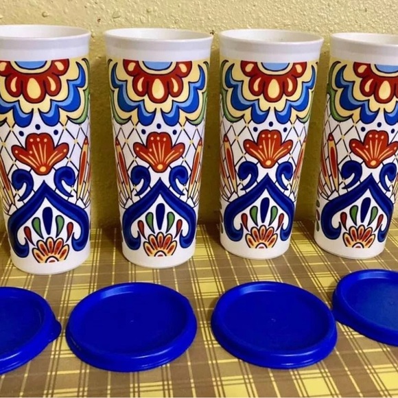 Tupperware Other - Tupperware Talavera Tumblers - set of 4 - beautiful!